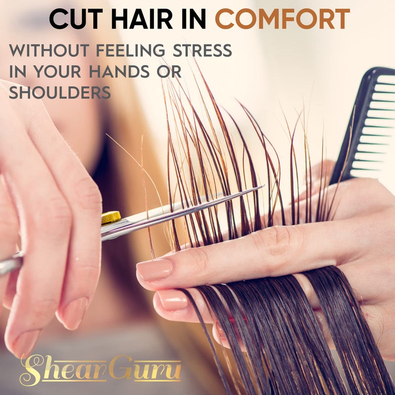 ShearGuru Professional Barber Kit/Salon Haircut Scissors Cutting Set - 6.5"-Straight Edge Razor Sharp Barber Scissors + Texturizing Thinning Shears Styling Hair for Women Men - Image 5